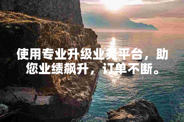 使用专业升级业务平台，助您业绩飙升，订单不断。