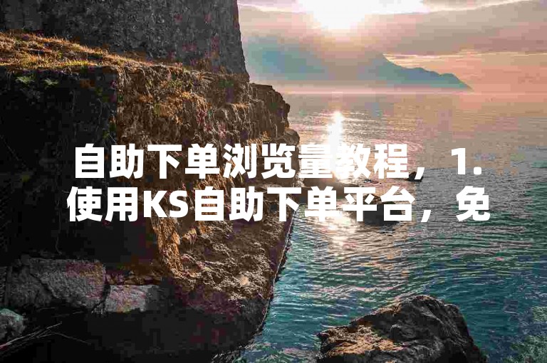 自助下单浏览量教程，1. 使用KS自助下单平台，免费获取1000次浏览量。，2. 设置好相关参数后，软件将24小时自动挂机赚钱。，3. 无需复杂操作，轻松实现躺赚。