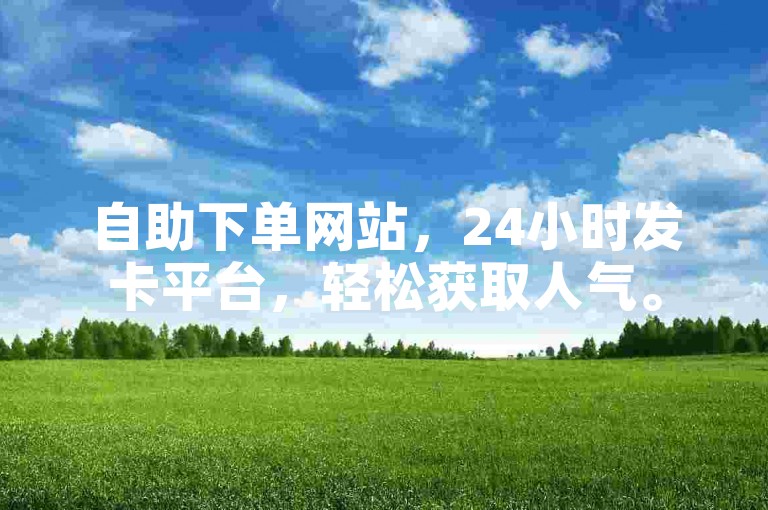 自助下单网站，24小时发卡平台，轻松获取人气。