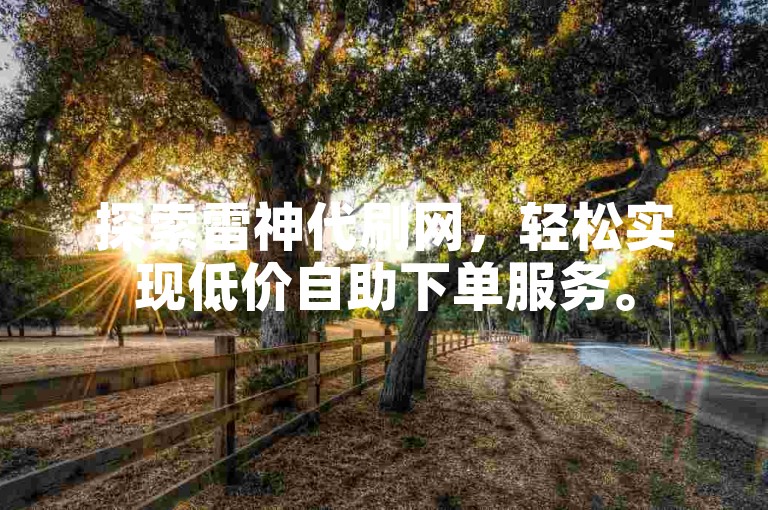 探索雷神代刷网，轻松实现低价自助下单服务。