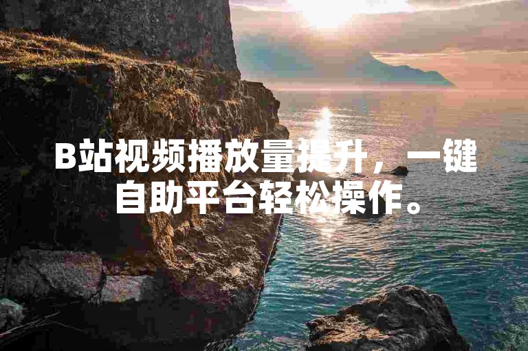 B站视频播放量提升，一键自助平台轻松操作。
