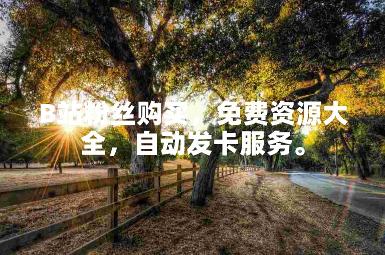 B站粉丝购买，免费资源大全，自动发卡服务。