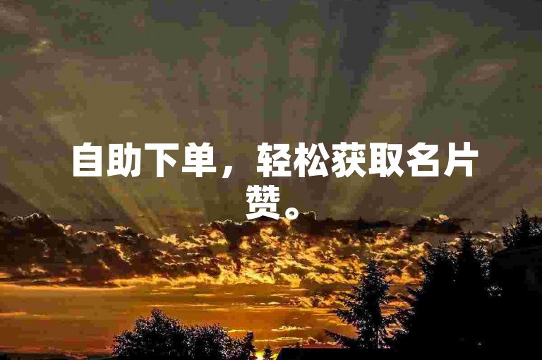 自助下单，轻松获取名片赞。