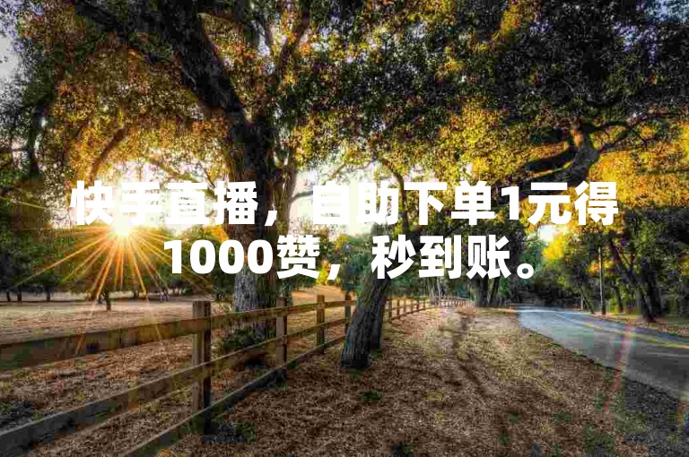 快手直播，自助下单1元得1000赞，秒到账。