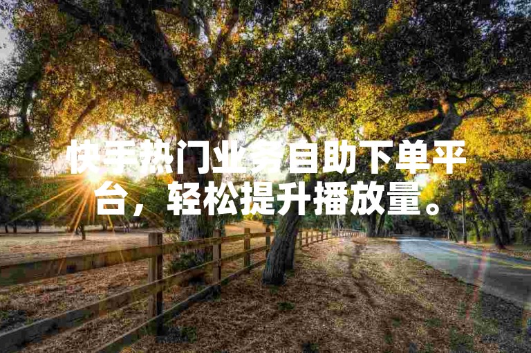 快手热门业务自助下单平台，轻松提升播放量。
