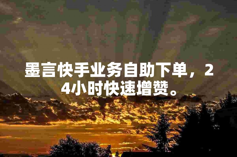 墨言快手业务自助下单，24小时快速增赞。