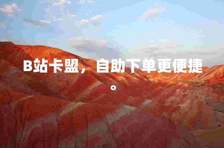 B站卡盟，自助下单更便捷。