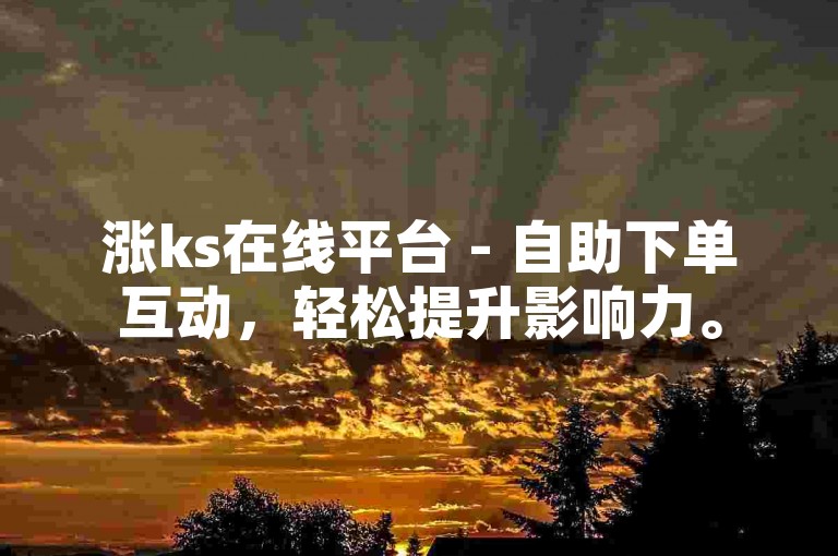 涨ks在线平台 - 自助下单互动，轻松提升影响力。