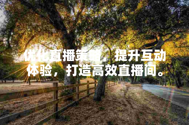 优化直播策略，提升互动体验，打造高效直播间。