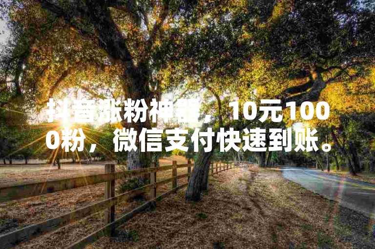 抖音涨粉神器，10元1000粉，微信支付快速到账。