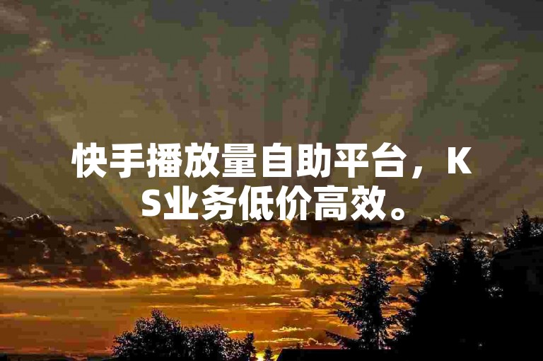 快手播放量自助平台，KS业务低价高效。