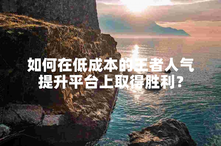 如何在低成本的王者人气提升平台上取得胜利？