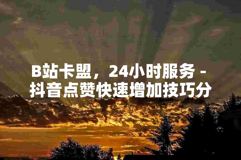 B站卡盟，24小时服务 - 抖音点赞快速增加技巧分享。