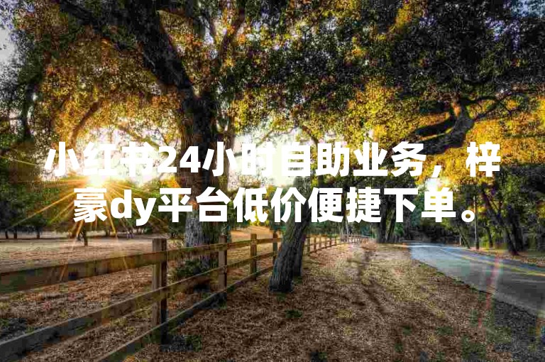 小红书24小时自助业务，梓豪dy平台低价便捷下单。