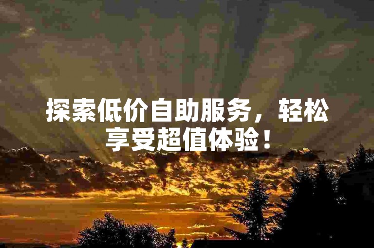 探索低价自助服务，轻松享受超值体验！