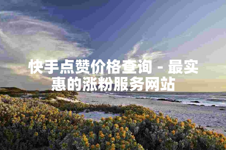 快手点赞价格查询 - 最实惠的涨粉服务网站