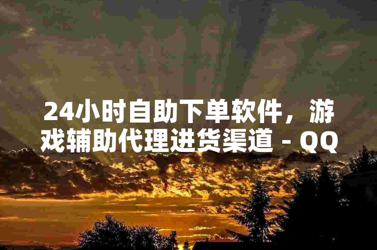 24小时自助下单软件，游戏辅助代理进货渠道 - QQ秒赞 - 微商城平台