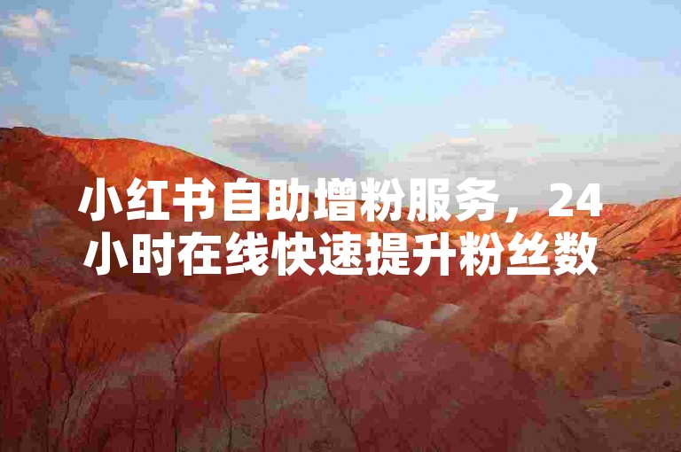 小红书自助增粉服务，24小时在线快速提升粉丝数。