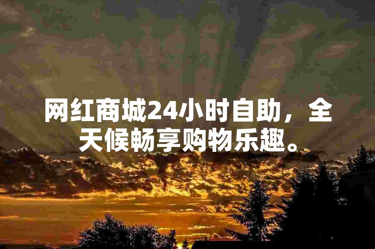 网红商城24小时自助，全天候畅享购物乐趣。