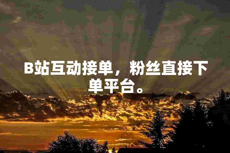 B站互动接单，粉丝直接下单平台。
