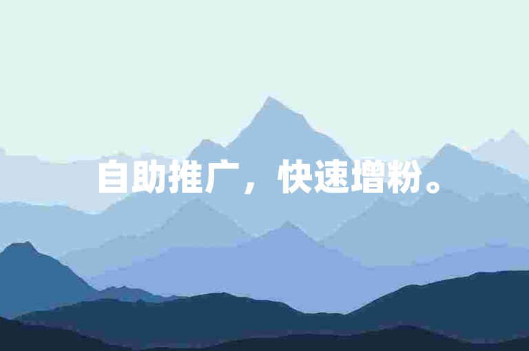 自助推广，快速增粉。