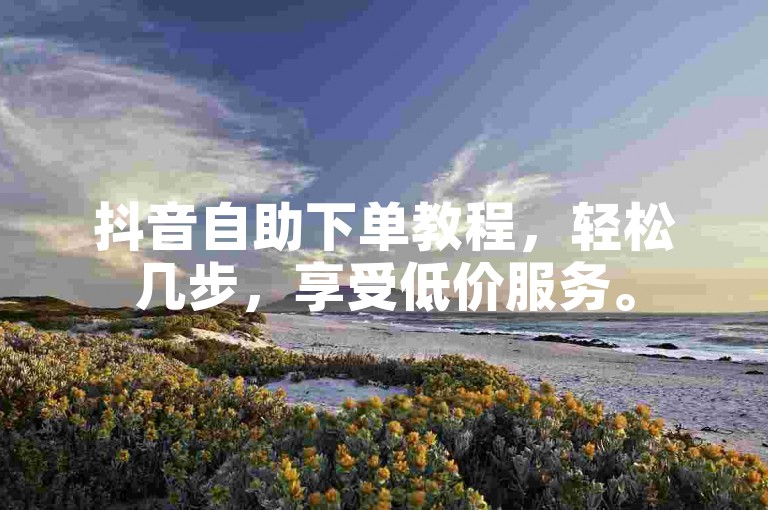 抖音自助下单教程，轻松几步，享受低价服务。
