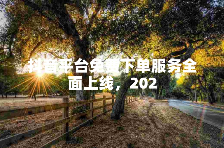 抖音平台免费下单服务全面上线，2025年必备技能！