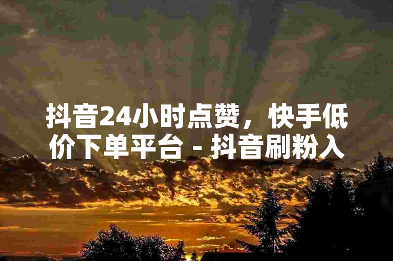抖音24小时点赞，快手低价下单平台 - 抖音刷粉入口