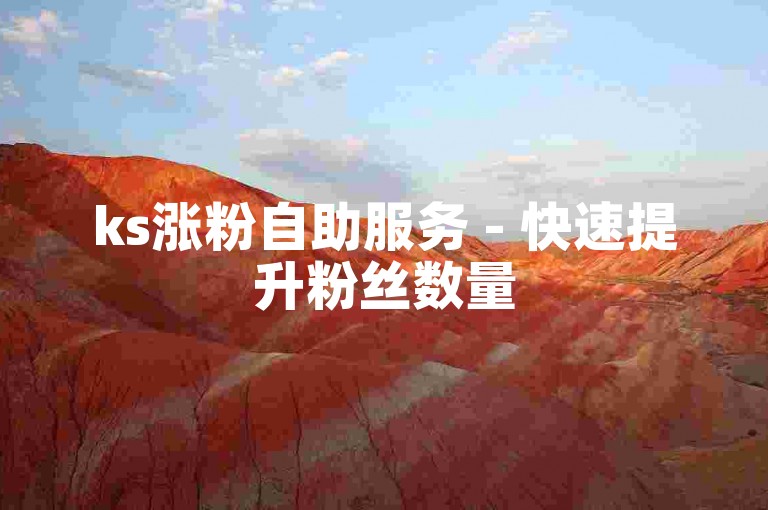 ks涨粉自助服务 - 快速提升粉丝数量