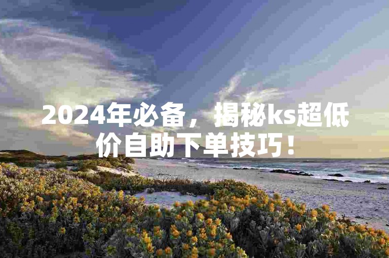 2024年必备，揭秘ks超低价自助下单技巧！