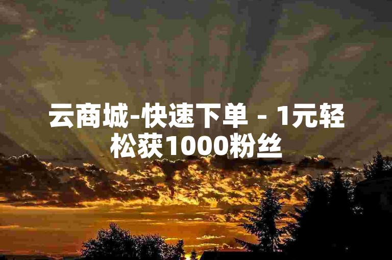 云商城-快速下单 - 1元轻松获1000粉丝