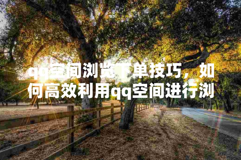 qq空间浏览下单技巧，如何高效利用qq空间进行浏览和下单。