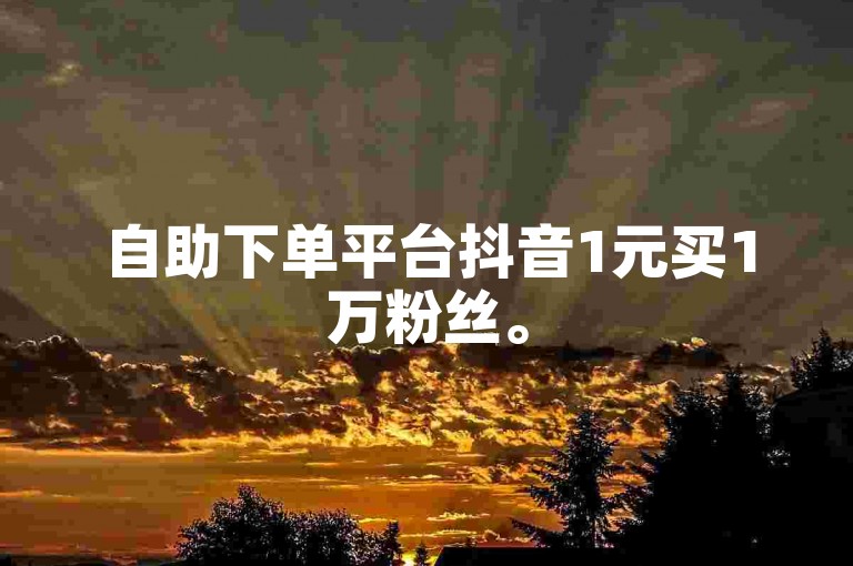 自助下单平台抖音1元买1万粉丝。