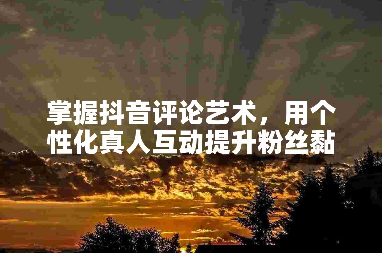 掌握抖音评论艺术，用个性化真人互动提升粉丝黏性。
