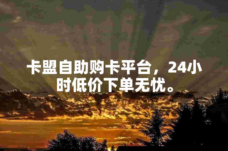 卡盟自助购卡平台，24小时低价下单无忧。