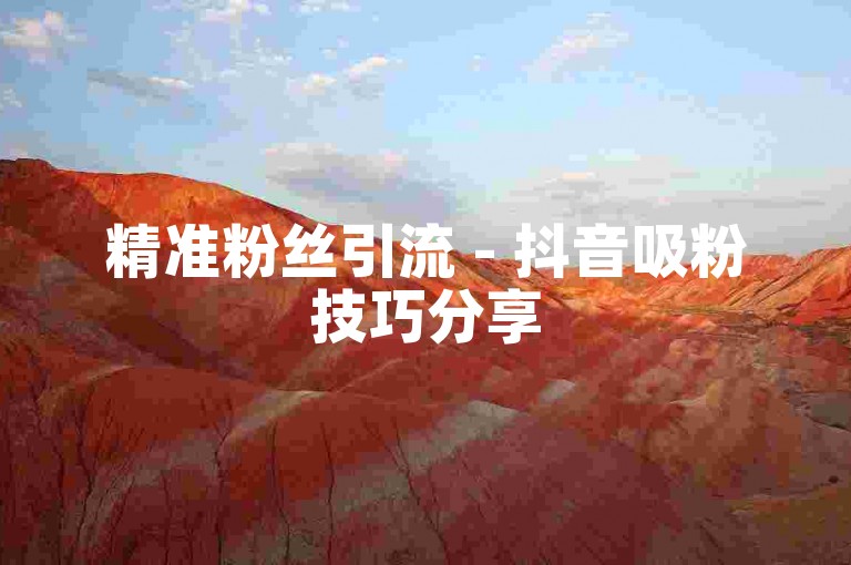 精准粉丝引流 - 抖音吸粉技巧分享