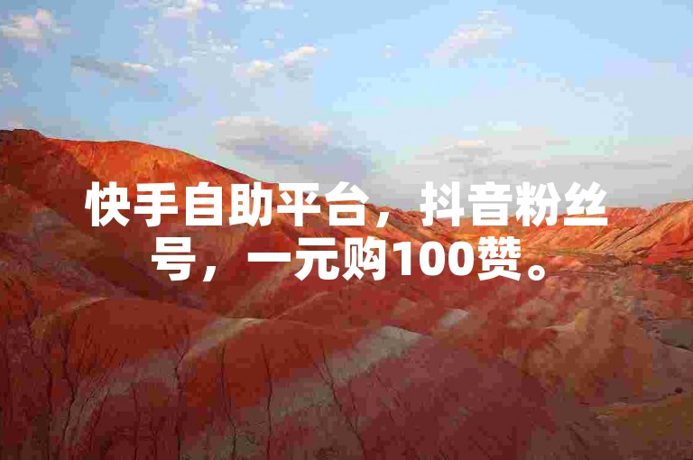 快手自助平台，抖音粉丝号，一元购100赞。
