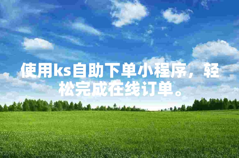 使用ks自助下单小程序，轻松完成在线订单。