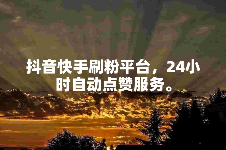 抖音快手刷粉平台，24小时自动点赞服务。