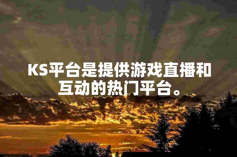 KS平台是提供游戏直播和互动的热门平台。