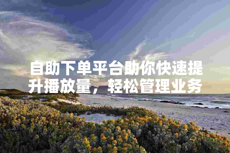 自助下单平台助你快速提升播放量，轻松管理业务。