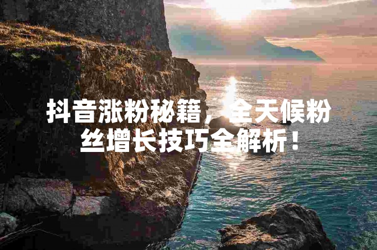 抖音涨粉秘籍，全天候粉丝增长技巧全解析！