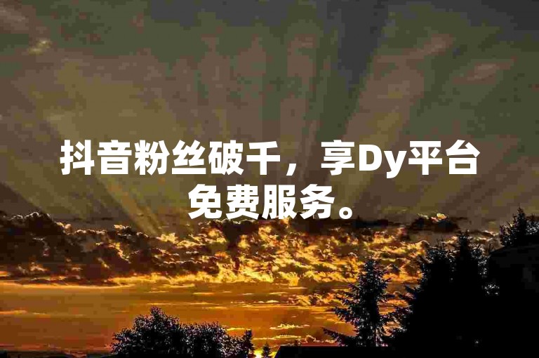 抖音粉丝破千，享Dy平台免费服务。