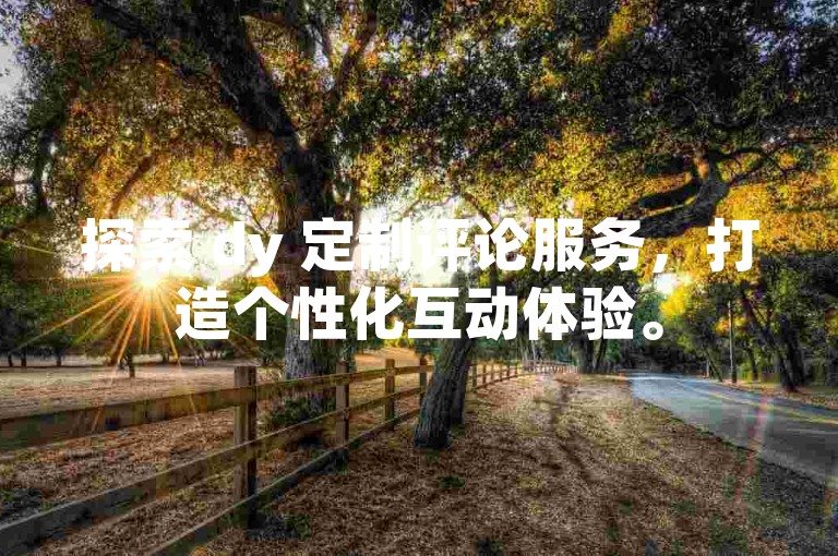 探索 dy 定制评论服务，打造个性化互动体验。