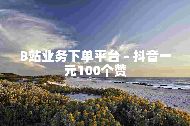 B站业务下单平台 - 抖音一元100个赞