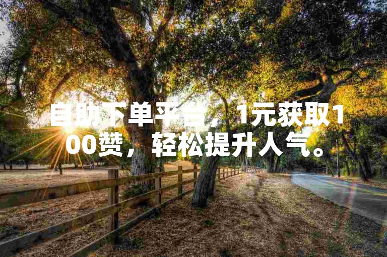 自助下单平台，1元获取100赞，轻松提升人气。