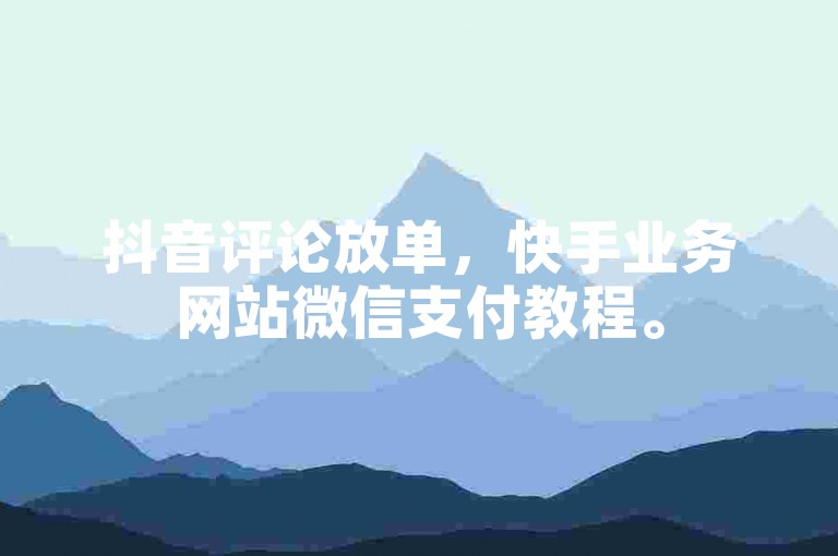 抖音评论放单，快手业务网站微信支付教程。