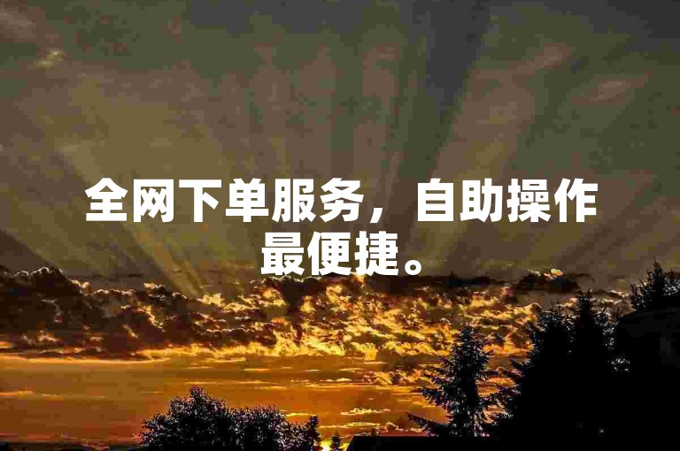 全网下单服务，自助操作最便捷。