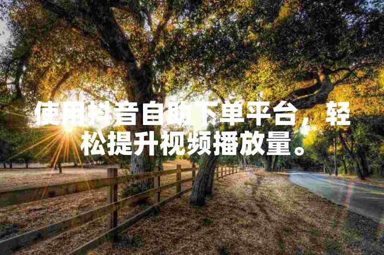 使用抖音自助下单平台，轻松提升视频播放量。