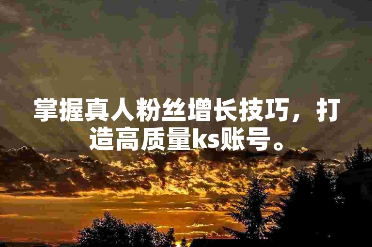 掌握真人粉丝增长技巧，打造高质量ks账号。